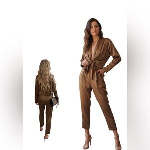 MARBLE Chic Tan Jumpsuit